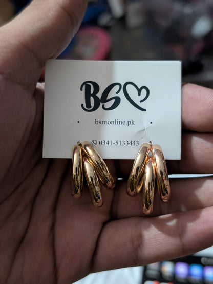 Punk Oval Hoop Earrings Metallic Geometric Ear Buckle Minimalist Style